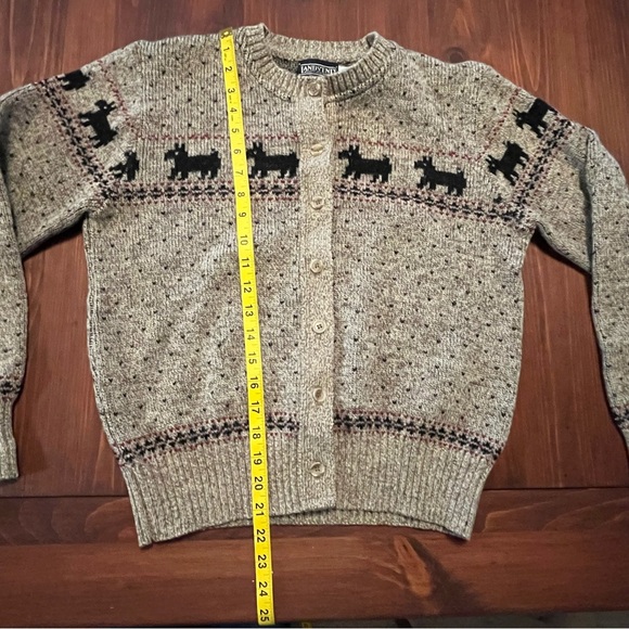 Lands' End 100% Wool Scottie Dog Lover Knit Cardigan - Picture 9 of 10